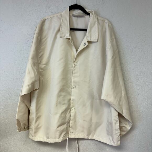 Fear of God Essentials Coaches Jacket in Egg Shell Size Large - Picture 5 of 10